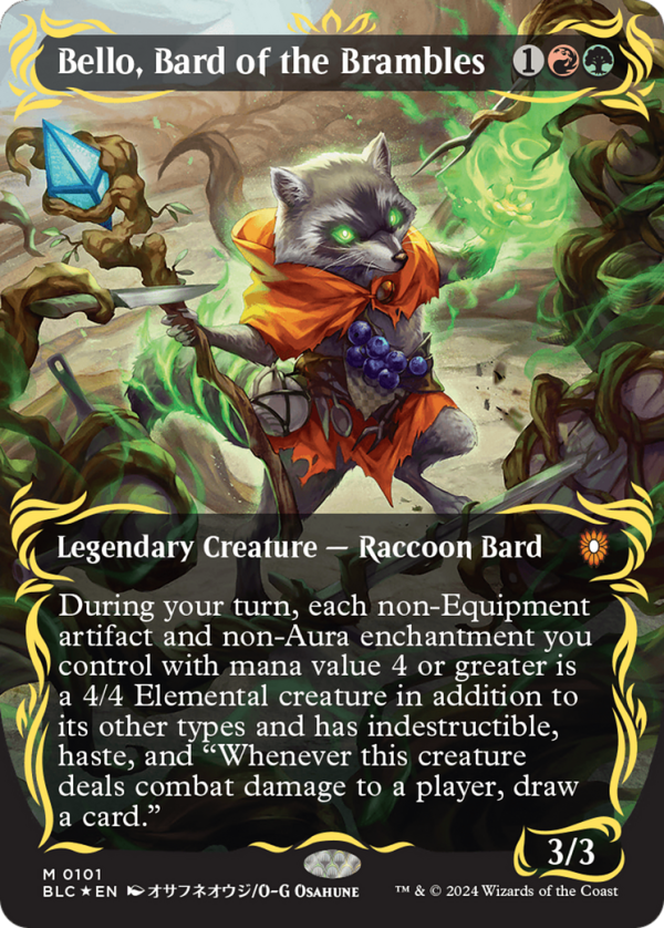 Bello, Bard of the Brambles (Borderless) (Raised Foil) [Bloomburrow Commander] Cheap