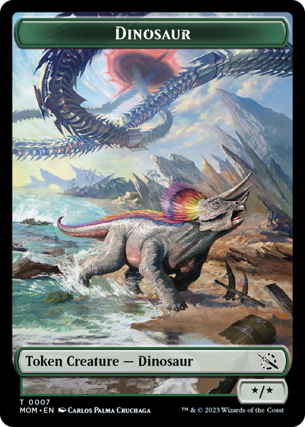 Warrior    Dinosaur Double-Sided Token [March of the Machine Tokens] on Sale